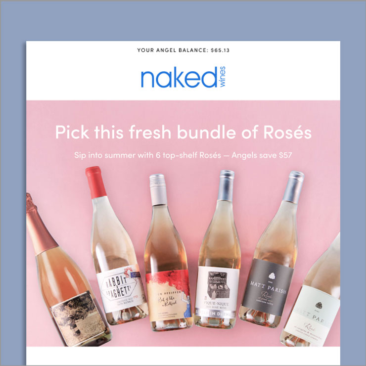 Naked Wines rose email