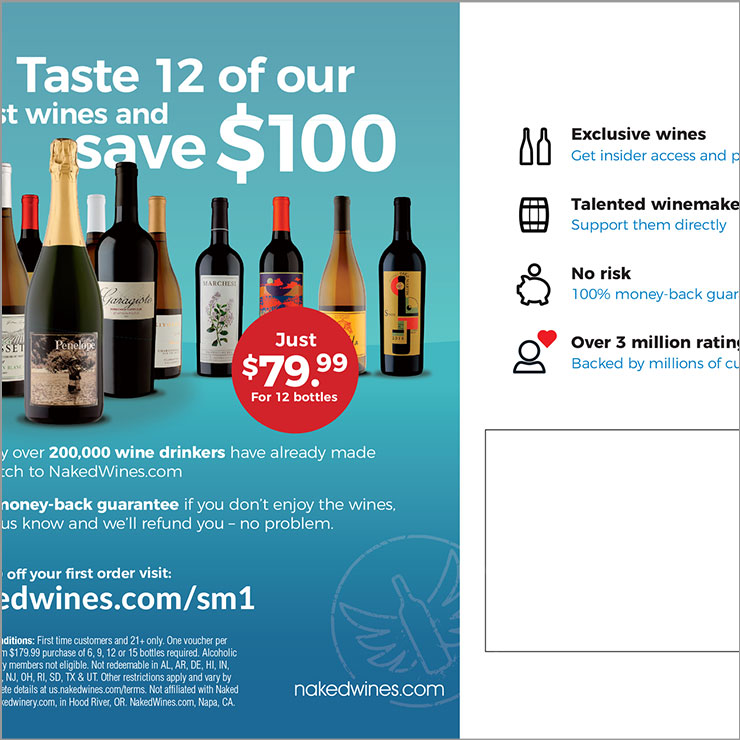 Naked Wines mail insert back